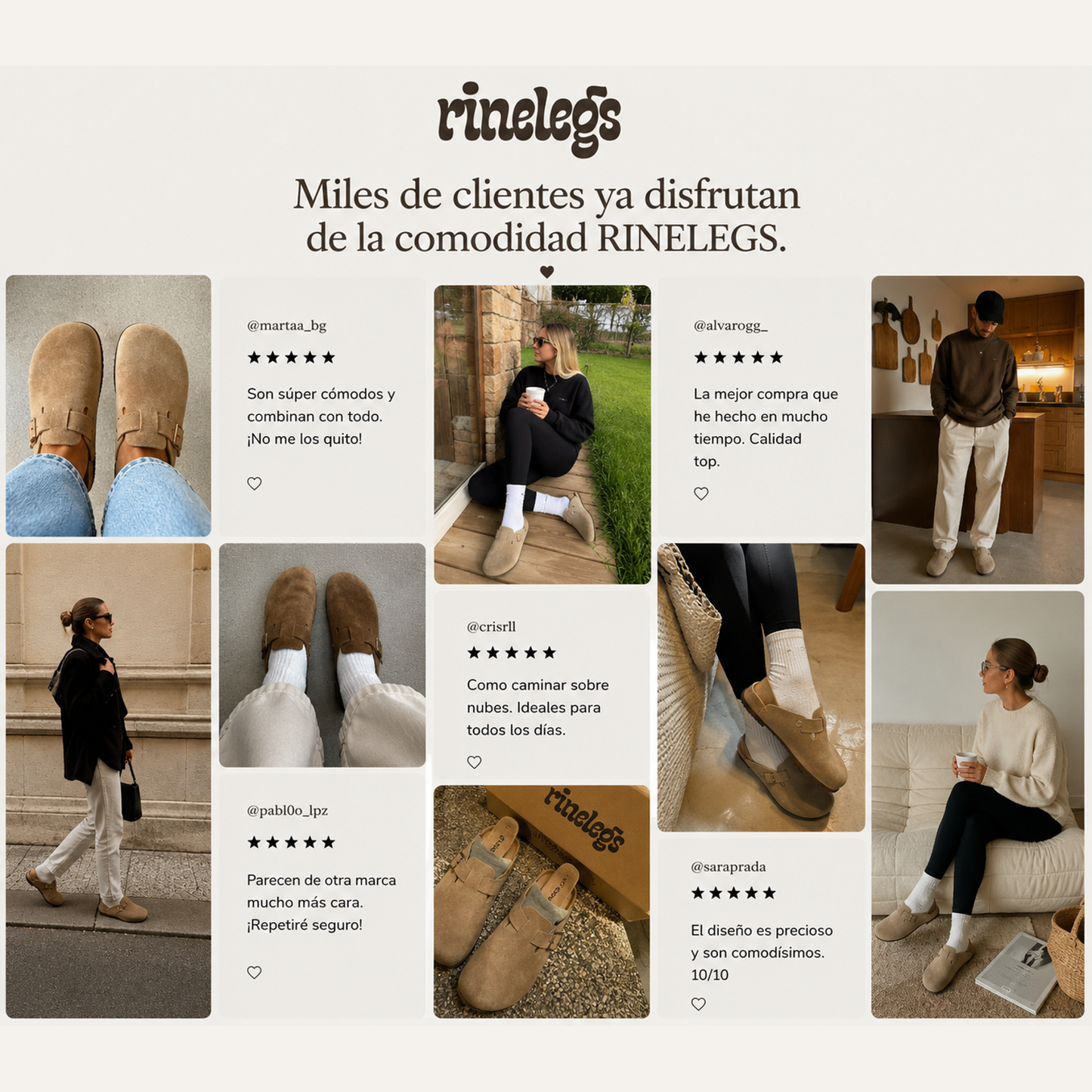 Rinelegs Zuecos de Ante — comodidad para todo el día